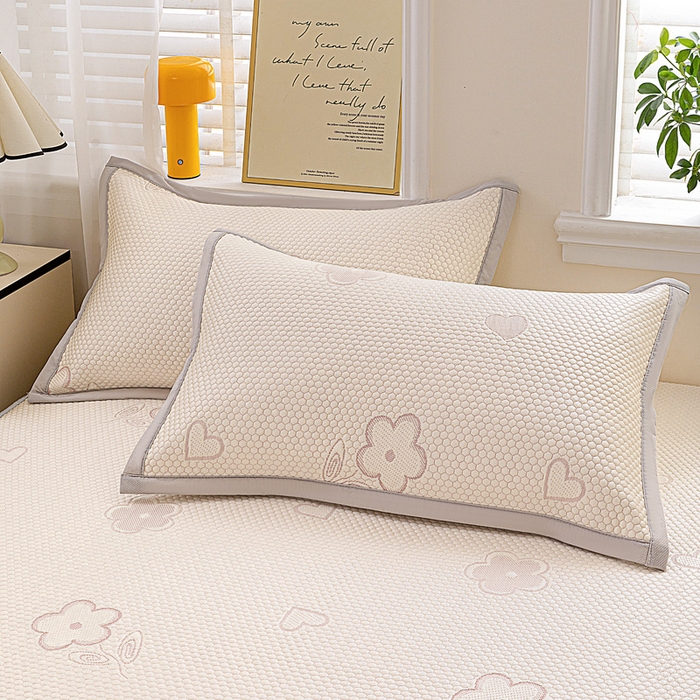 91家纺网 家纺一手货源 找家纺 富馨莱 2026新款PE乙纶高克重冰豆豆席凉感凉席单件席子床笠款支持一件定做尺寸学生宿舍 花儿朵朵