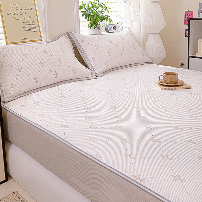 91家纺网 家纺一手货源 找家纺 富馨莱 2026新款PE乙纶高克重冰豆豆席凉感凉席单件席子床笠款支持一件定做尺寸学生宿舍 魅影