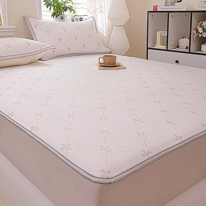 91家纺网 家纺一手货源 找家纺 富馨莱 2026新款PE乙纶高克重冰豆豆席凉感凉席单件席子床笠款支持一件定做尺寸学生宿舍 魅影