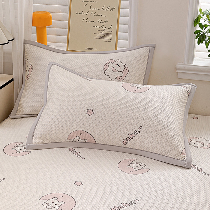 91家纺网 家纺一手货源 找家纺 富馨莱 2026新款PE乙纶高克重冰豆豆席凉感凉席单件席子床笠款支持一件定做尺寸学生宿舍 兔宝贝