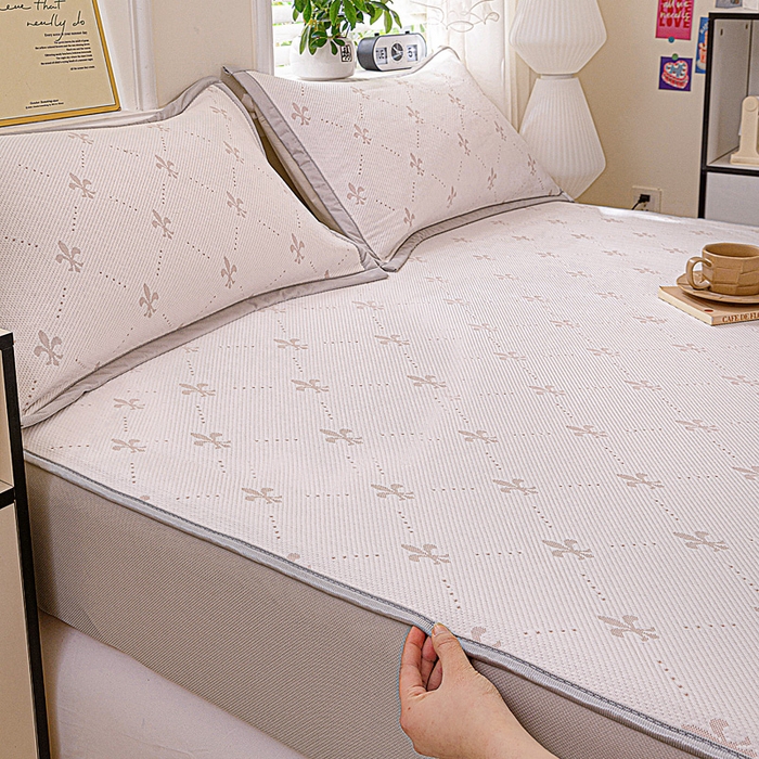 91家纺网 家纺一手货源 找家纺 富馨莱 2026新款PE乙纶高克重冰豆豆席凉感凉席单件席子床笠款支持一件定做尺寸学生宿舍 魅影