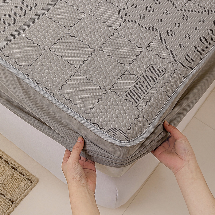 91家纺网 家纺一手货源 找家纺 富馨莱 2026新款PE乙纶高克重冰豆豆席凉感凉席单件席子床笠款支持一件定做尺寸学生宿舍 灰格熊