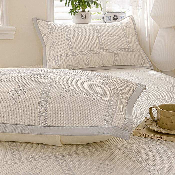 91家纺网 家纺一手货源 找家纺 富馨莱 2026新款PE乙纶高克重冰豆豆席凉感凉席单件席子床笠款支持一件定做尺寸学生宿舍 花蝶-灰