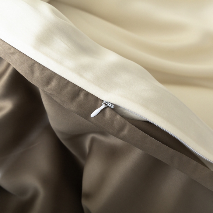 91家纺网 家纺一手货源 找家纺 禾时 2026新款60支奥地利兰精双拼纯色天丝四件套 乳蛋白-冷岩灰