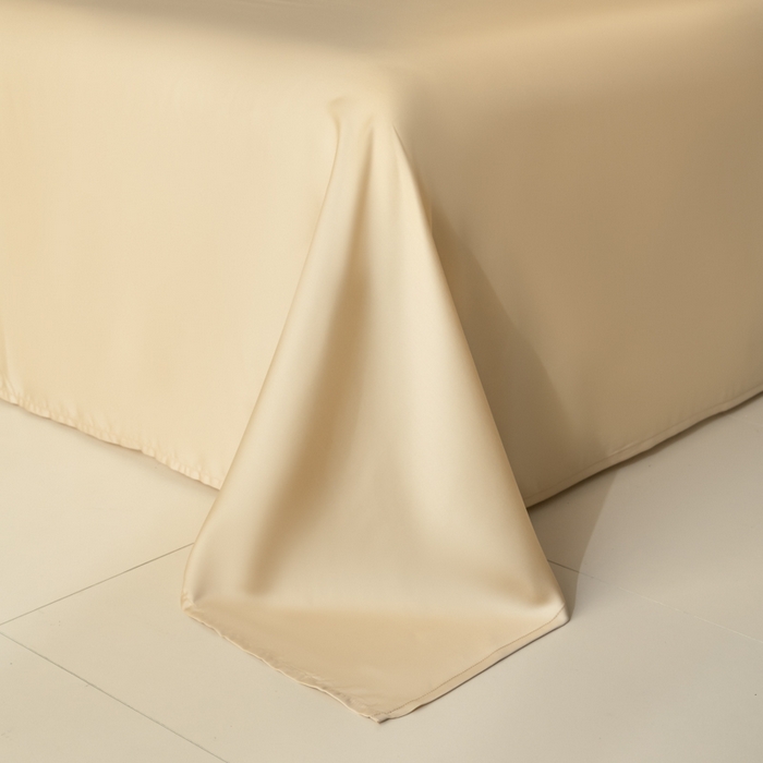 91家纺网 家纺一手货源 找家纺 禾时 2026新款60支奥地利兰精双拼纯色天丝四件套 沙茶色