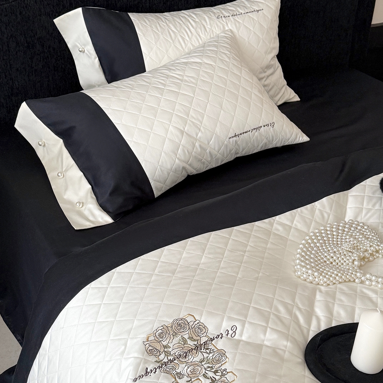 91家纺网 家纺一手货源 找家纺 （总）嗨购家纺 2026新款50S长绒棉刺绣四件套-山茶花涧（控价 标准338/358）