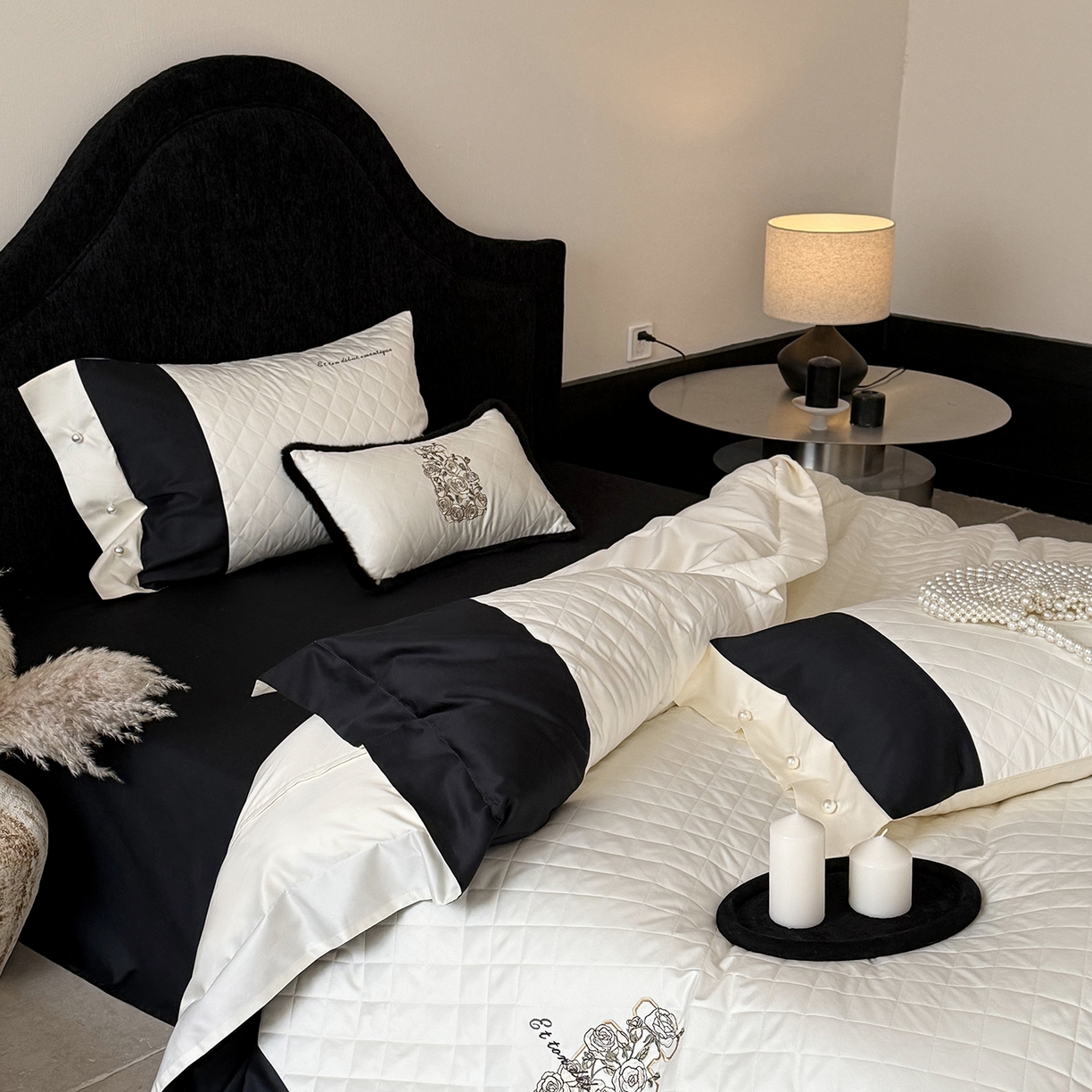 91家纺网 家纺一手货源 找家纺 （总）嗨购家纺 2026新款50S长绒棉刺绣四件套-山茶花涧（控价 标准338/358）