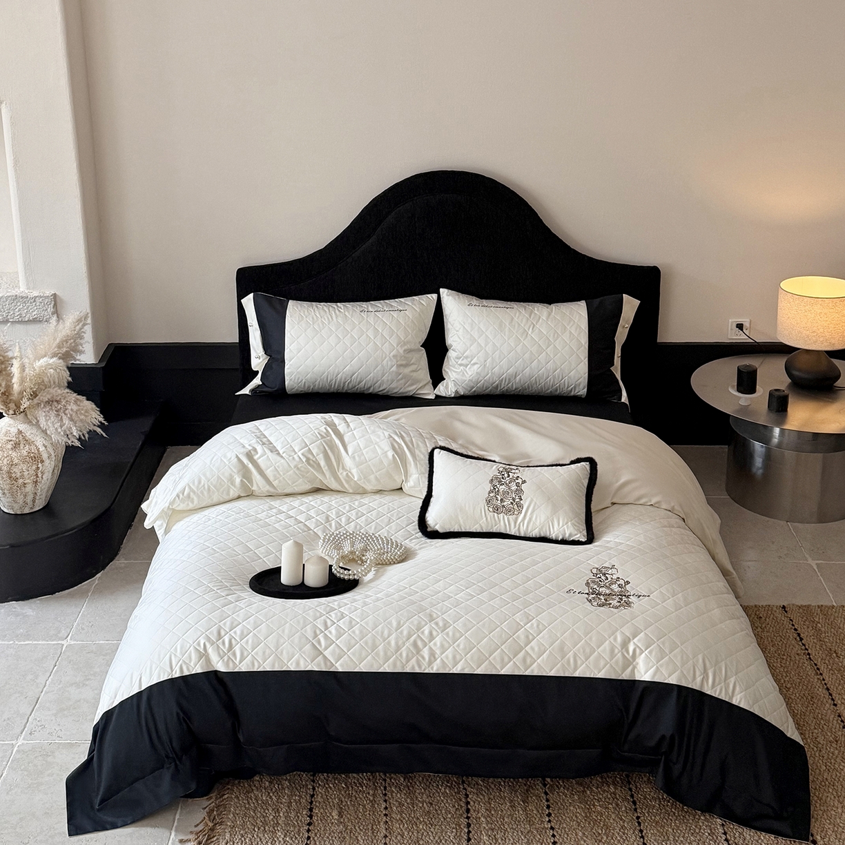 91家纺网 家纺一手货源 找家纺 （总）嗨购家纺 2026新款50S长绒棉刺绣四件套-山茶花涧（控价 标准338/358）