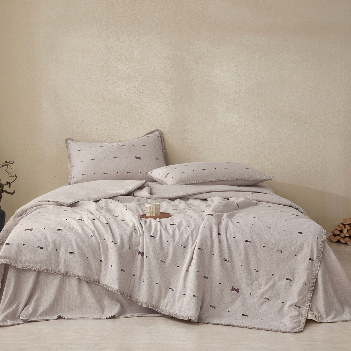 91家纺网 家纺一手货源 找家纺 （总）网客家纺 2026新款提花色织麻夏被四件套