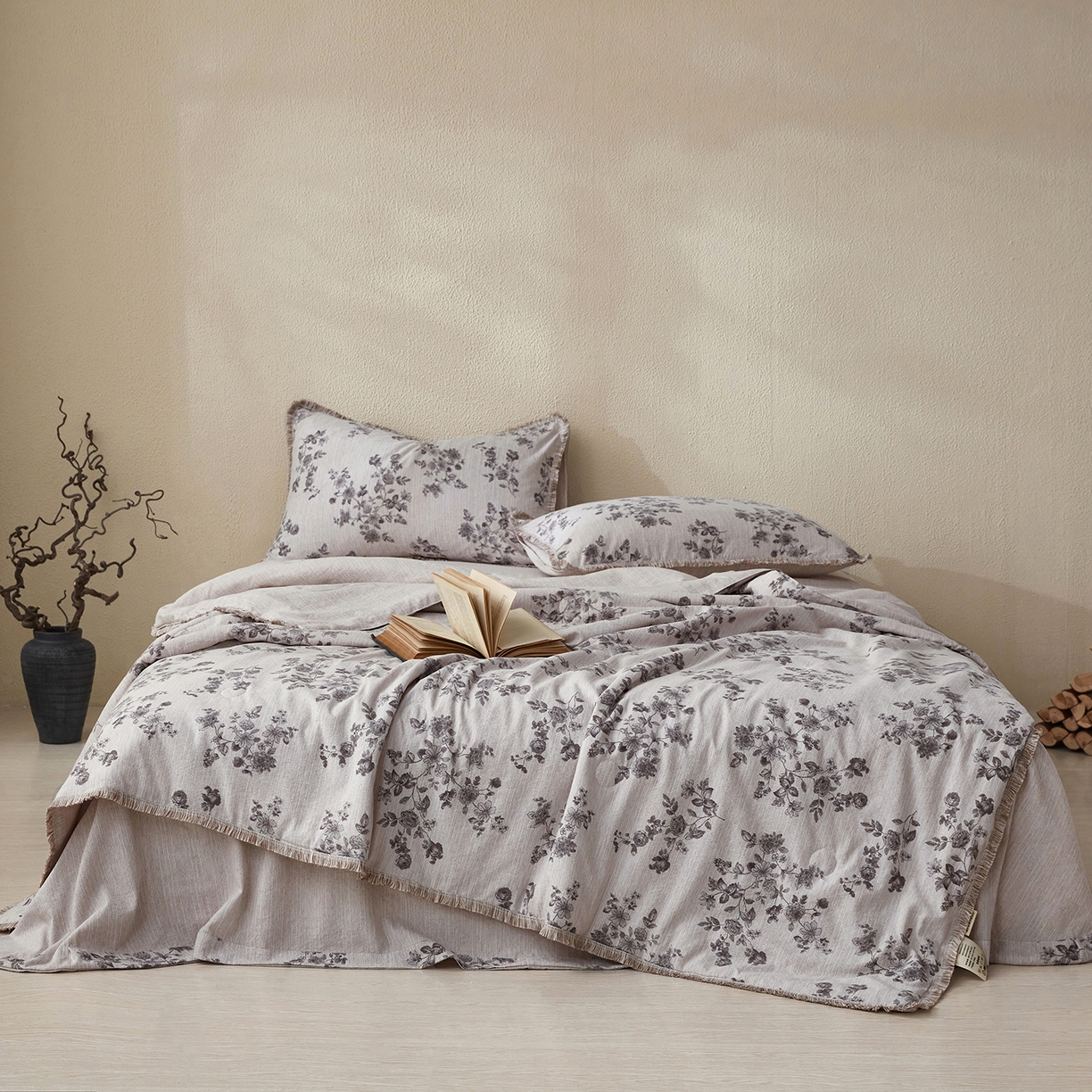 91家纺网 家纺一手货源 找家纺 （总）网客家纺 2026新款提花色织麻夏被四件套