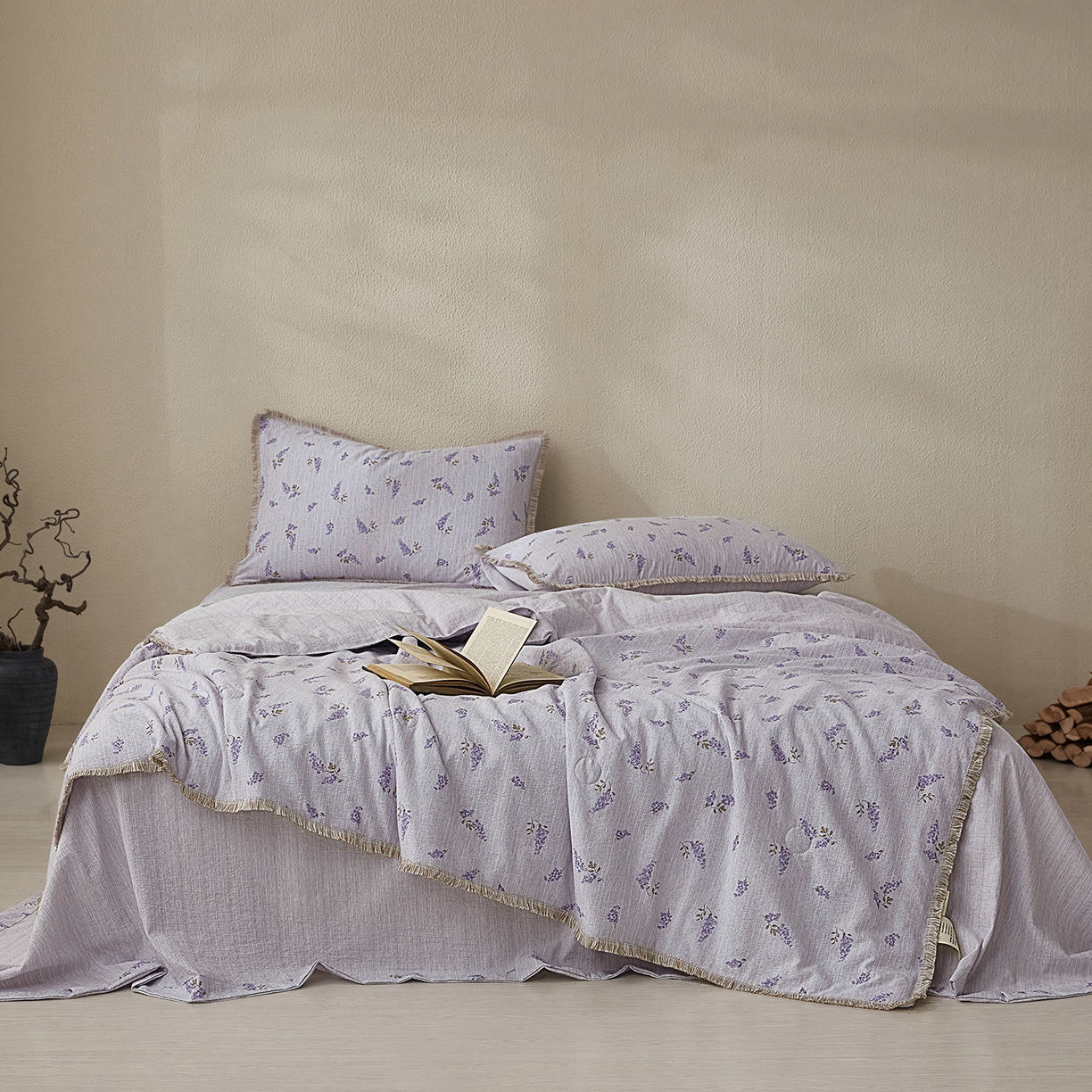 91家纺网 家纺一手货源 找家纺 （总）网客家纺 2026新款提花色织麻夏被四件套