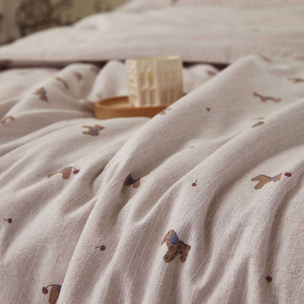 91家纺网 家纺一手货源 找家纺 网客家纺 2026新款提花色织麻夏被四件套 宝丽咖