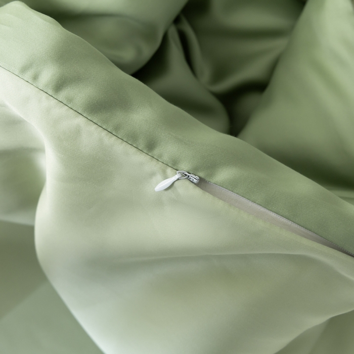 91家纺网 家纺一手货源 找家纺 禾时 2026新款60支奥地利兰精双拼纯色天丝四件套 香奈儿绿-嫩叶绿