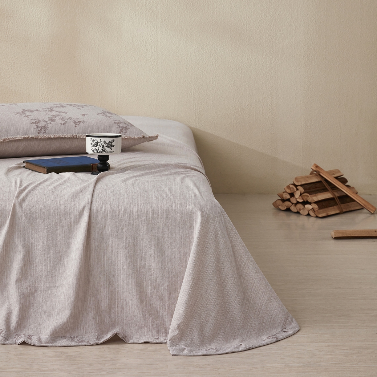 91家纺网 家纺一手货源 找家纺 网客家纺 2026新款提花色织麻夏被四件套 蝶恋花