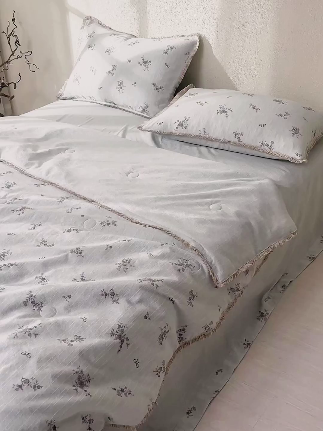 91家纺网 家纺一手货源 找家纺 网客家纺 2026新款提花色织麻夏被四件套 佳人绿