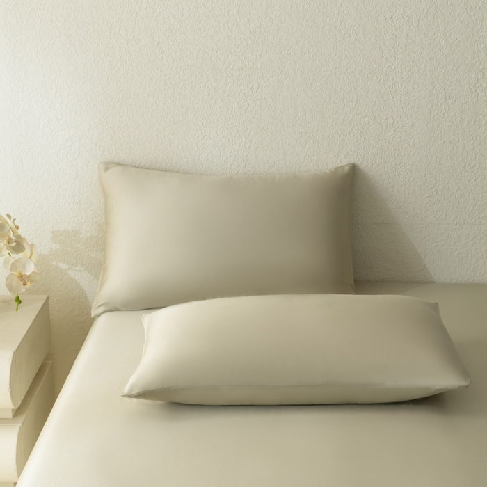 91家纺网 家纺一手货源 找家纺 禾时 2026新款60支奥地利兰精双拼纯色天丝四件套 烟轻绿