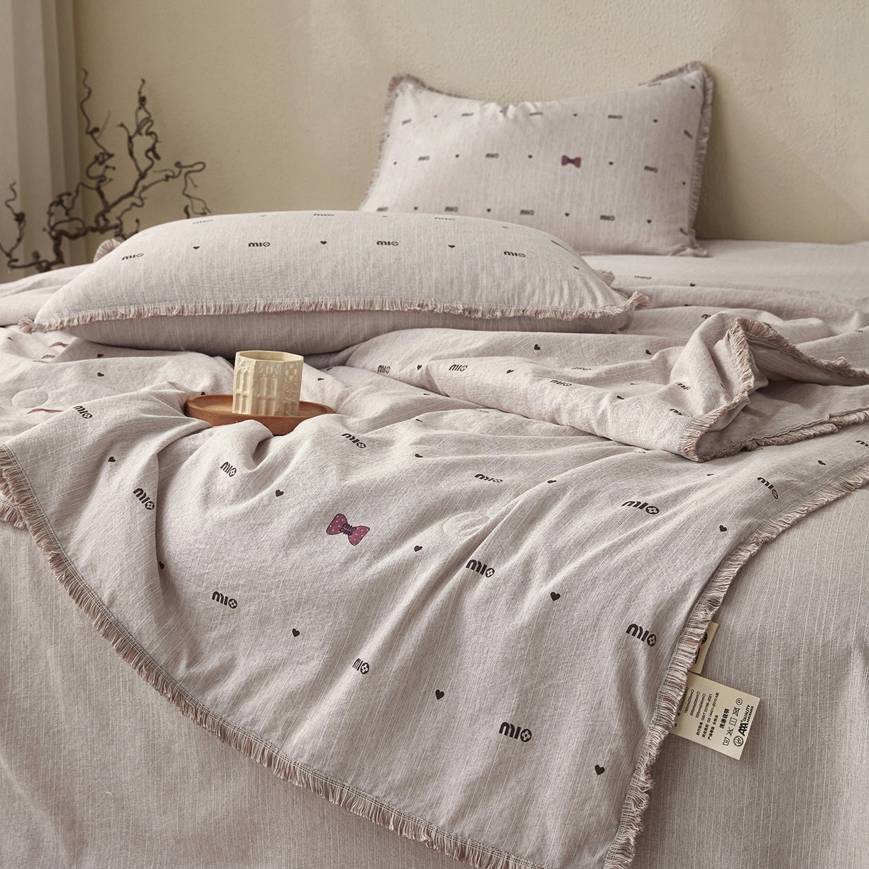 91家纺网 家纺一手货源 找家纺 网客家纺 2026新款提花色织麻夏被四件套 敏敏