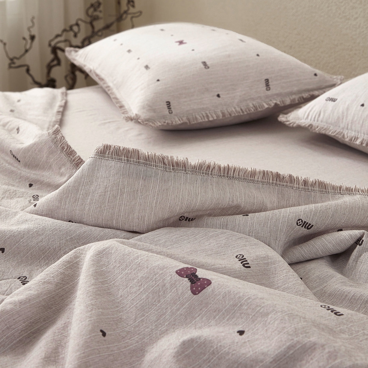 91家纺网 家纺一手货源 找家纺 网客家纺 2026新款提花色织麻夏被四件套 敏敏