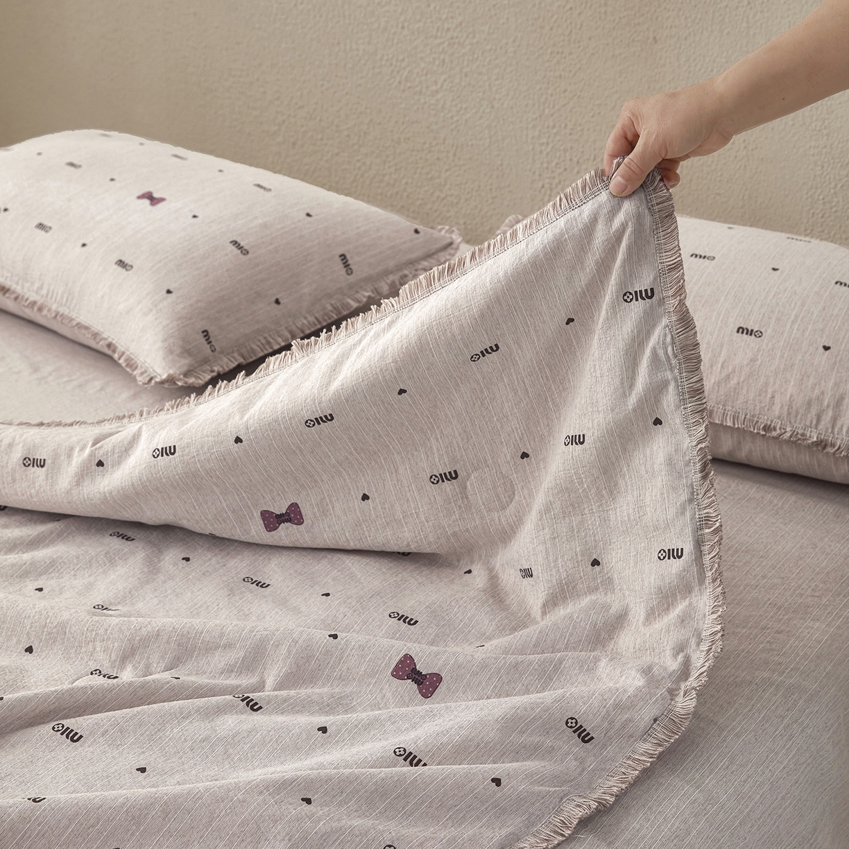 91家纺网 家纺一手货源 找家纺 网客家纺 2026新款提花色织麻夏被四件套 敏敏