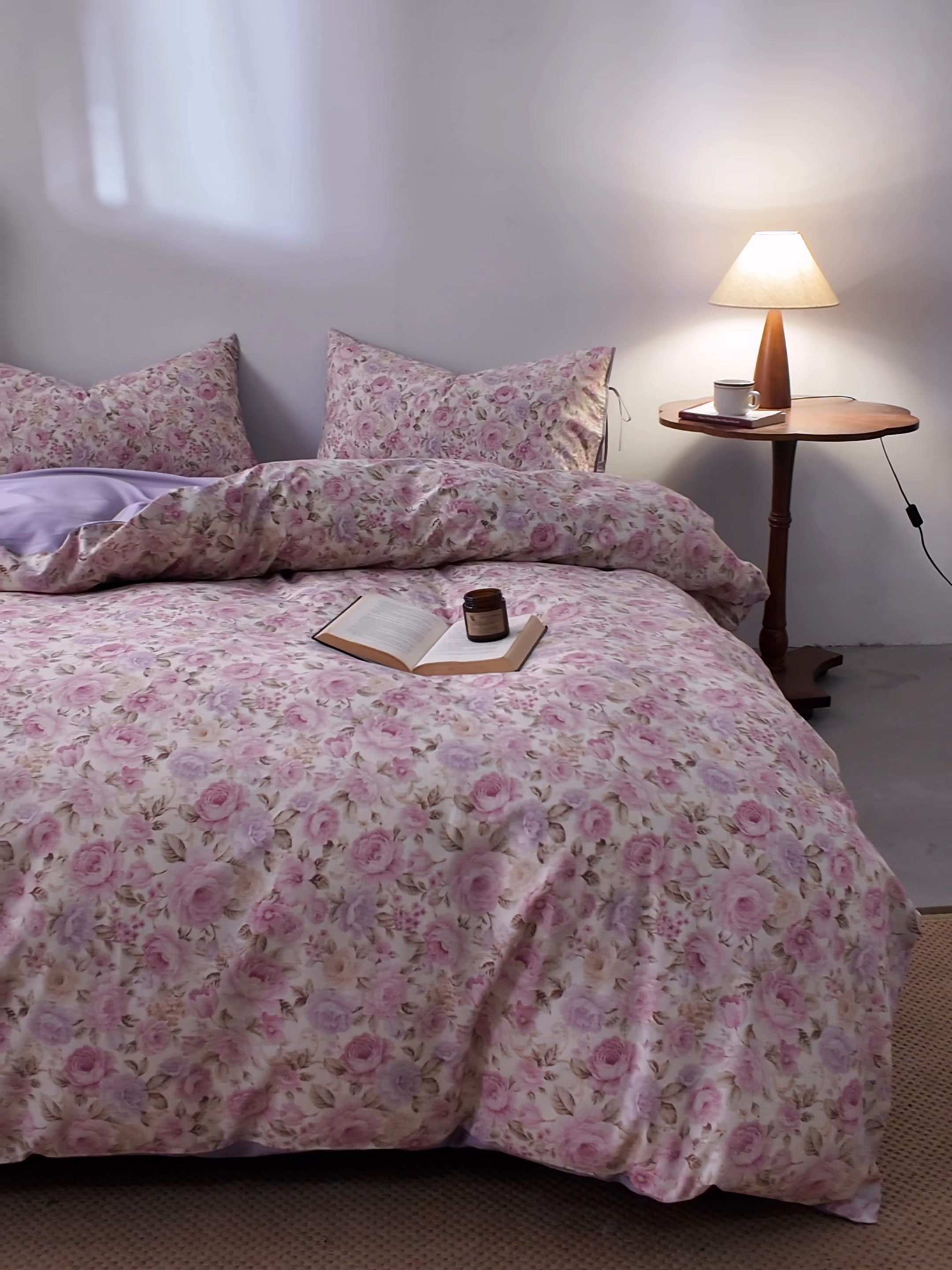 91家纺网 家纺一手货源 找家纺 若未家居 LOVEWE HOUSE 2026春夏新款全棉纯棉棉麻色织印花套件清茉系列四件套（控价 券后不低于298） 小荷