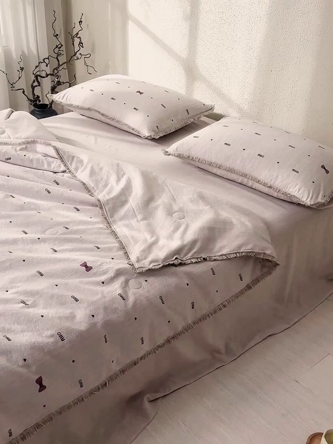 91家纺网 家纺一手货源 找家纺 网客家纺 2026新款提花色织麻夏被四件套 敏敏