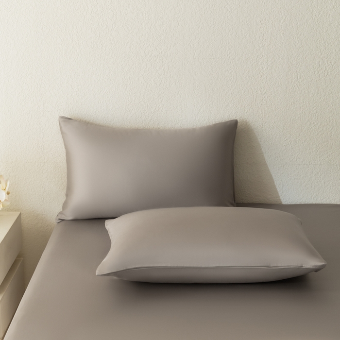 91家纺网 家纺一手货源 找家纺 禾时 2026新款60支奥地利兰精双拼纯色天丝四件套 岩石灰