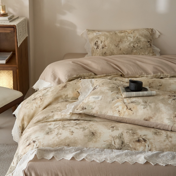 91家纺网 家纺一手货源 找家纺 （总）大彩家居 2026春夏新款棉麻印花四件套