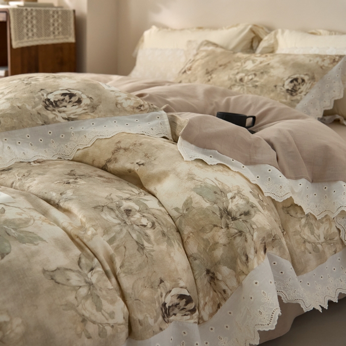 （总）大彩家居 2026春夏新款棉麻印花四件套