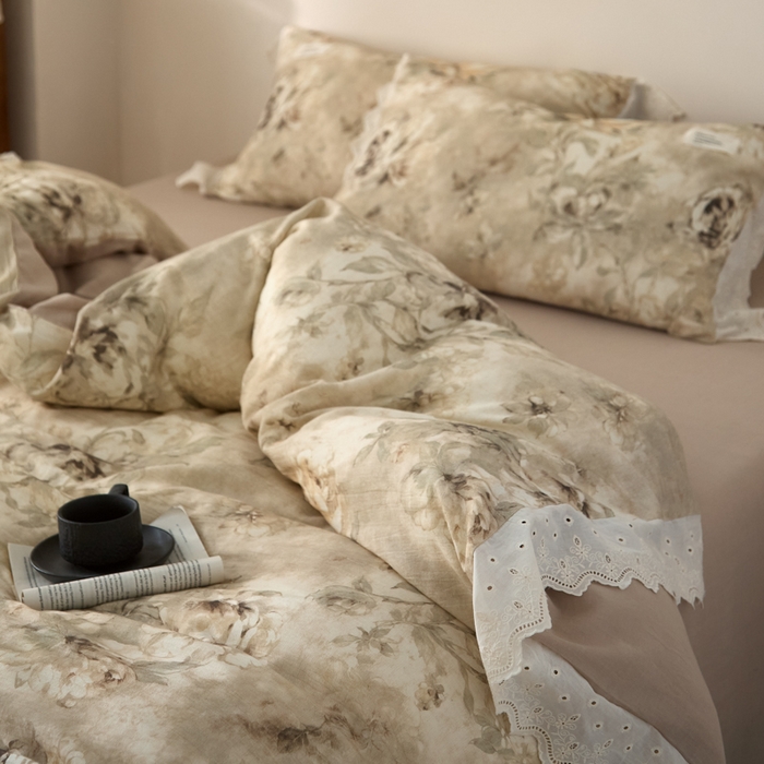 91家纺网 家纺一手货源 找家纺 （总）大彩家居 2026春夏新款棉麻印花四件套