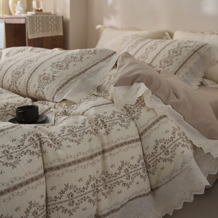 91家纺网 家纺一手货源 找家纺 （总）大彩家居 2026春夏新款棉麻印花四件套