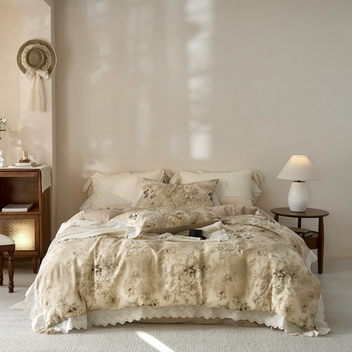 91家纺网 家纺一手货源 找家纺 （总）大彩家居 2026春夏新款棉麻印花四件套