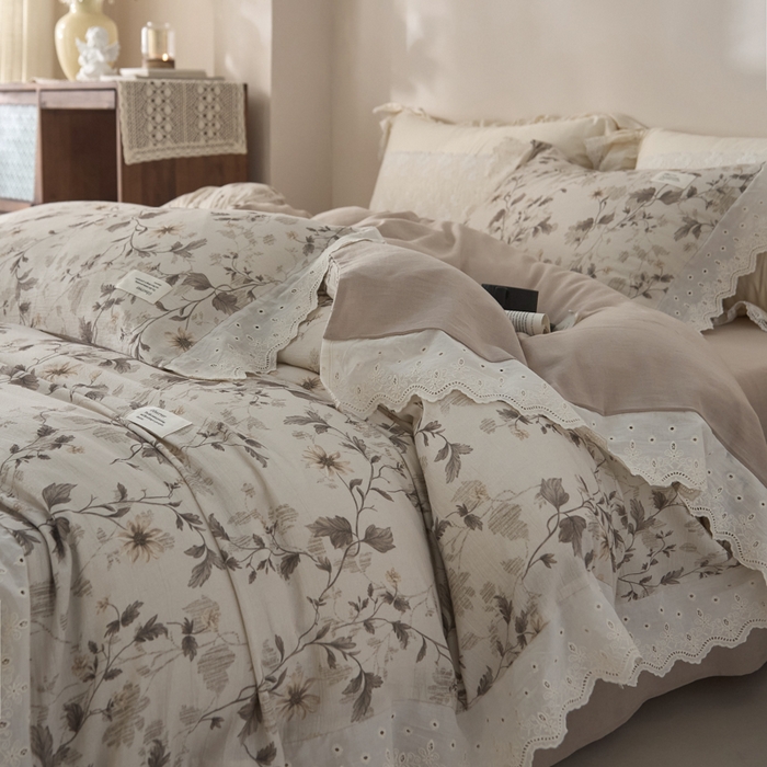 91家纺网 家纺一手货源 找家纺 （总）大彩家居 2026春夏新款棉麻印花四件套