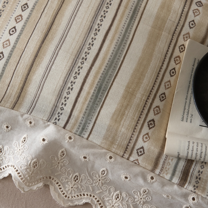 91家纺网 家纺一手货源 找家纺 大彩家居 2026春夏新款棉麻印花四件套 摩洛哥诗篇