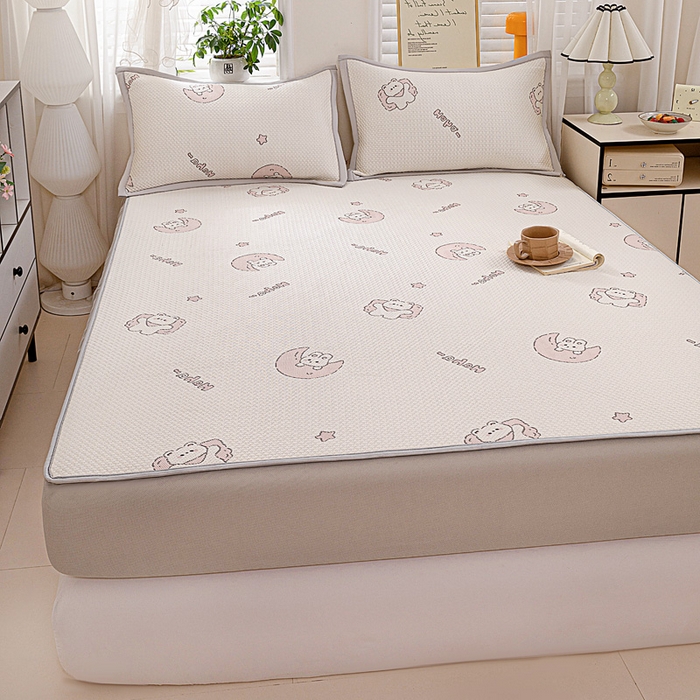 91家纺网 家纺一手货源 找家纺 富馨莱 2026新款PE乙纶高克重冰豆豆席凉感凉席单件席子床笠款支持一件定做尺寸学生宿舍 兔宝贝