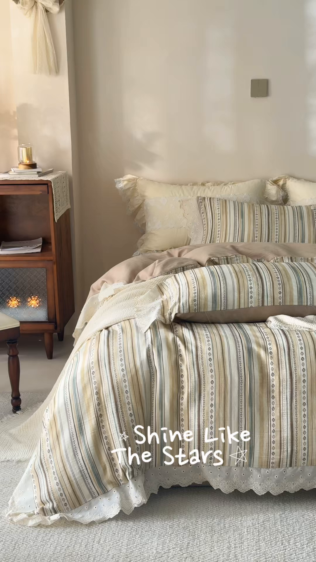 91家纺网 家纺一手货源 找家纺 大彩家居 2026春夏新款棉麻印花四件套 摩洛哥诗篇