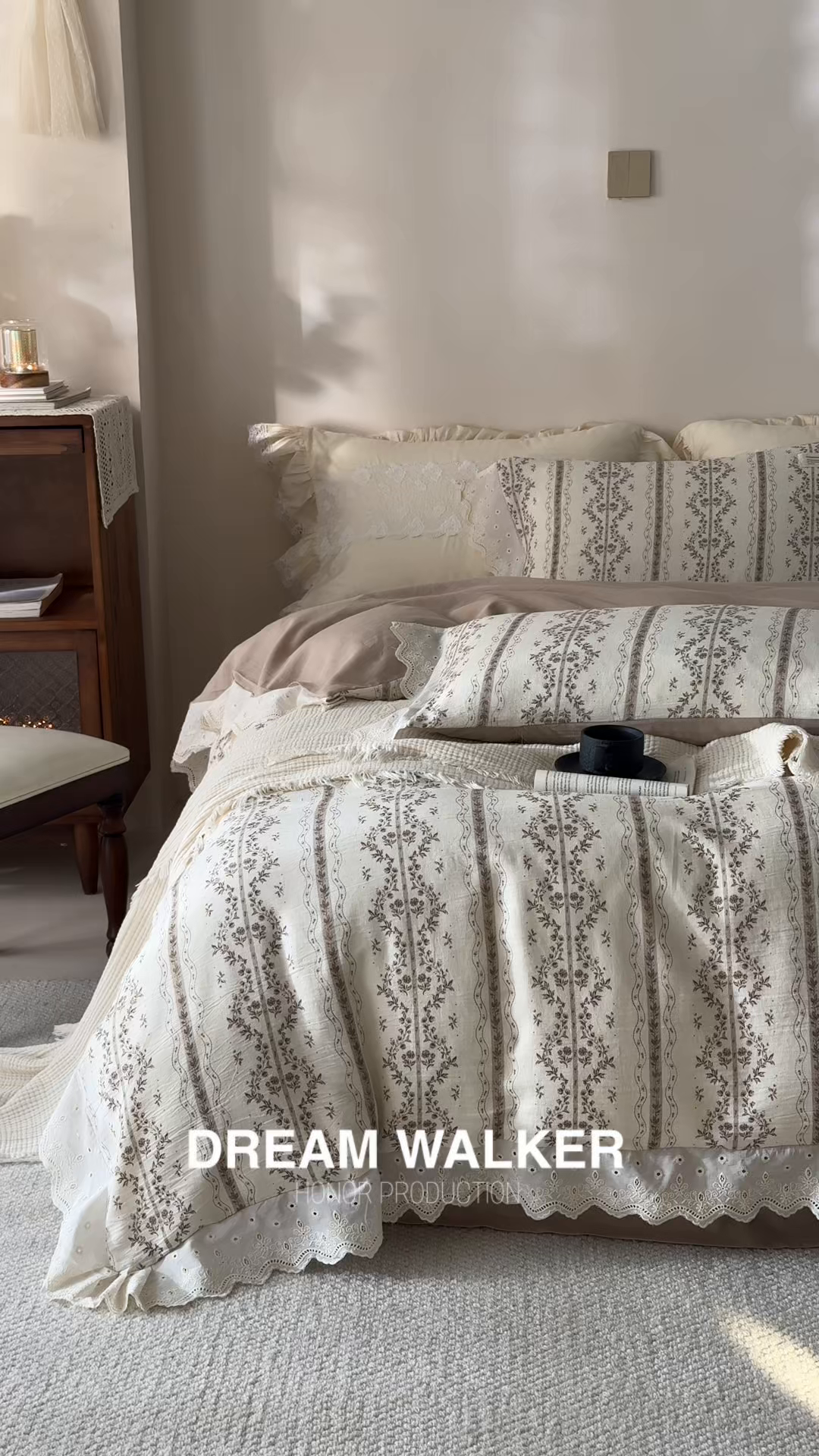 91家纺网 家纺一手货源 找家纺 大彩家居 2026春夏新款棉麻印花四件套 藤原纪