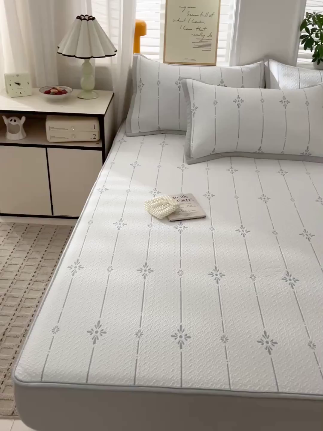 91家纺网 家纺一手货源 找家纺 富馨莱 2026新款PE乙纶高克重冰豆豆席凉感凉席单件席子床笠款支持一件定做尺寸学生宿舍 爱丽丝