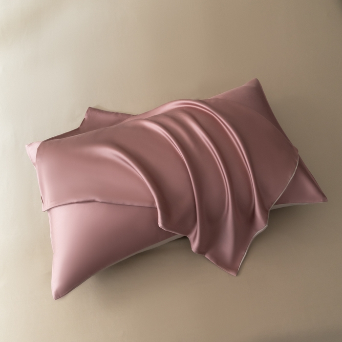 91家纺网 家纺一手货源 找家纺 禾时 2026新款60支奥地利兰精双拼纯色天丝四件套 野樱莓-芋泥灰