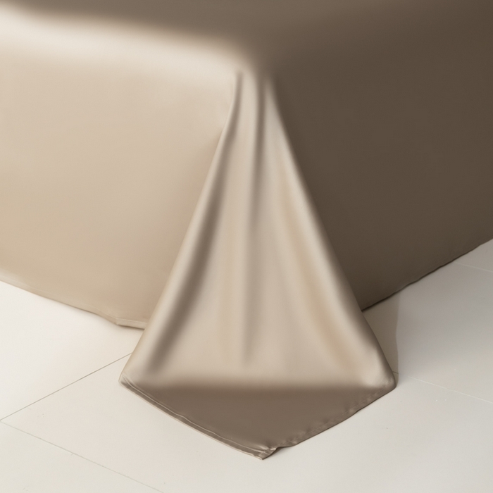 91家纺网 家纺一手货源 找家纺 禾时 2026新款60支奥地利兰精双拼纯色天丝四件套 野樱莓-芋泥灰