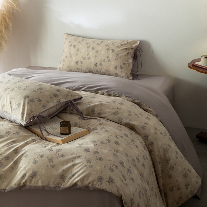 91家纺网 家纺一手货源 找家纺 若未家居 LOVEWE HOUSE 2026春夏新款全棉纯棉棉麻色织印花套件清茉系列四件套（控价 券后不低于298） 半岛玫瑰