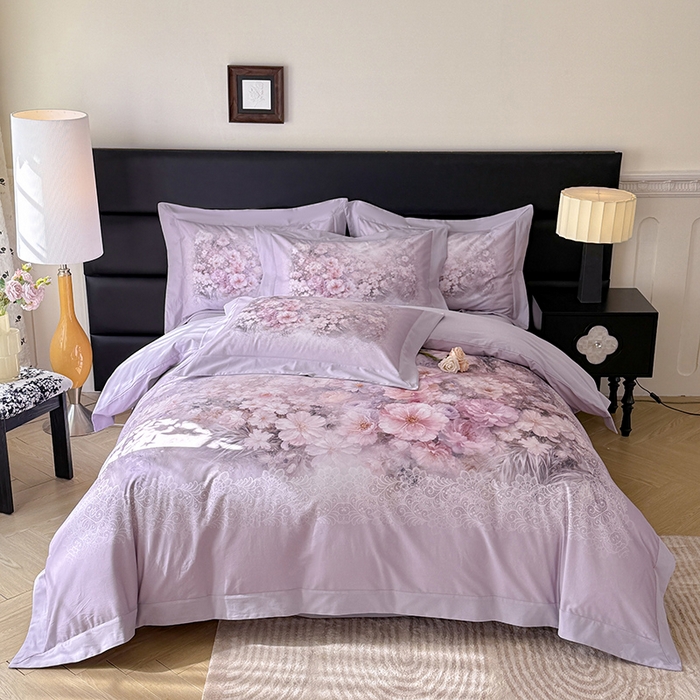 91家纺网 家纺一手货源 找家纺 （总）巧玲珑 2026新款全棉拼角数码印花四件套