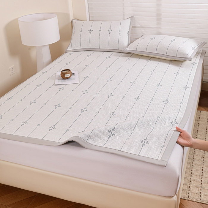 91家纺网 家纺一手货源 找家纺 （总）富馨莱 2026新款PE乙纶高克重冰豆豆席凉感凉席单件席子平铺款学生宿舍支持一件定制尺寸