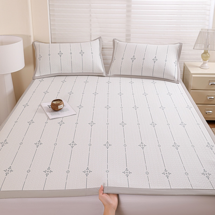 91家纺网 家纺一手货源 找家纺 （总）富馨莱 2026新款PE乙纶高克重冰豆豆席凉感凉席单件席子平铺款学生宿舍支持一件定制尺寸