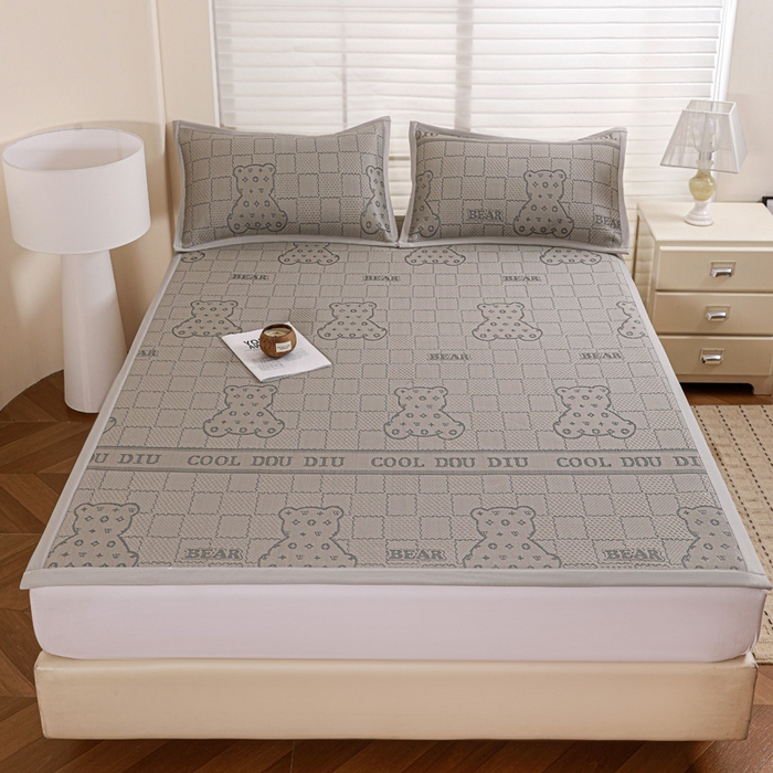 91家纺网 家纺一手货源 找家纺 （总）富馨莱 2026新款PE乙纶高克重冰豆豆席凉感凉席单件席子平铺款学生宿舍支持一件定制尺寸