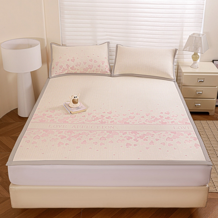 91家纺网 家纺一手货源 找家纺 （总）富馨莱 2026新款PE乙纶高克重冰豆豆席凉感凉席单件席子平铺款学生宿舍支持一件定制尺寸