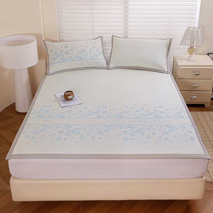 91家纺网 家纺一手货源 找家纺 （总）富馨莱 2026新款PE乙纶高克重冰豆豆席凉感凉席单件席子平铺款学生宿舍支持一件定制尺寸