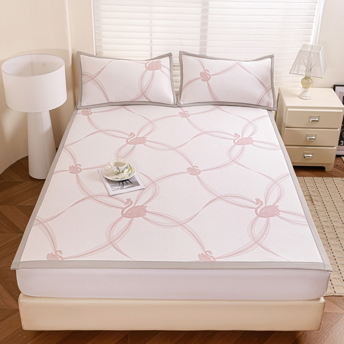 91家纺网 家纺一手货源 找家纺 （总）富馨莱 2026新款PE乙纶高克重冰豆豆席凉感凉席单件席子平铺款学生宿舍支持一件定制尺寸