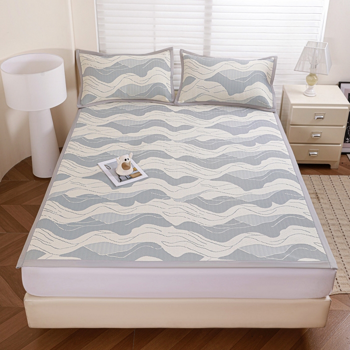 91家纺网 家纺一手货源 找家纺 （总）富馨莱 2026新款PE乙纶高克重冰豆豆席凉感凉席单件席子平铺款学生宿舍支持一件定制尺寸