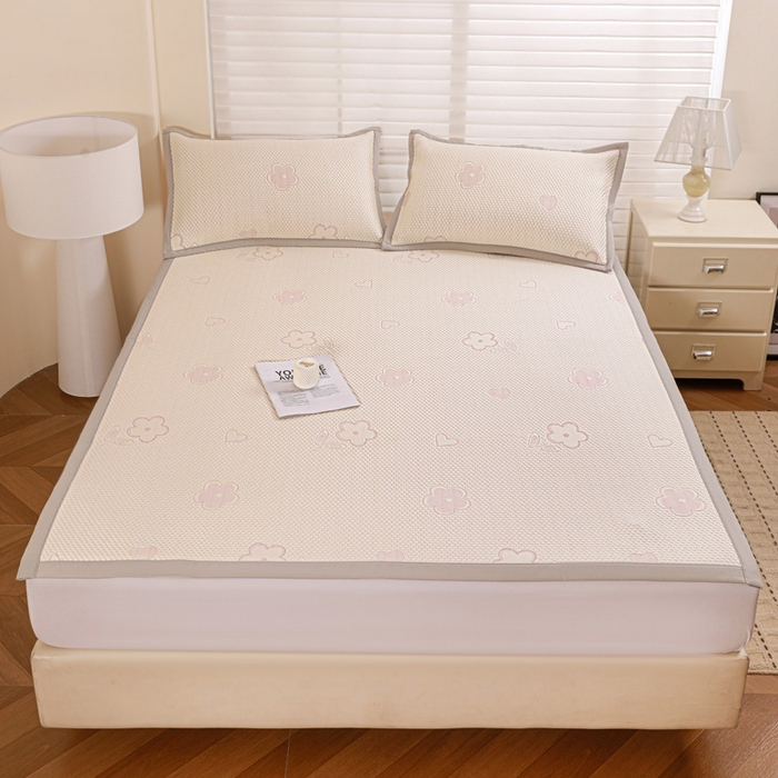 91家纺网 家纺一手货源 找家纺 （总）富馨莱 2026新款PE乙纶高克重冰豆豆席凉感凉席单件席子平铺款学生宿舍支持一件定制尺寸