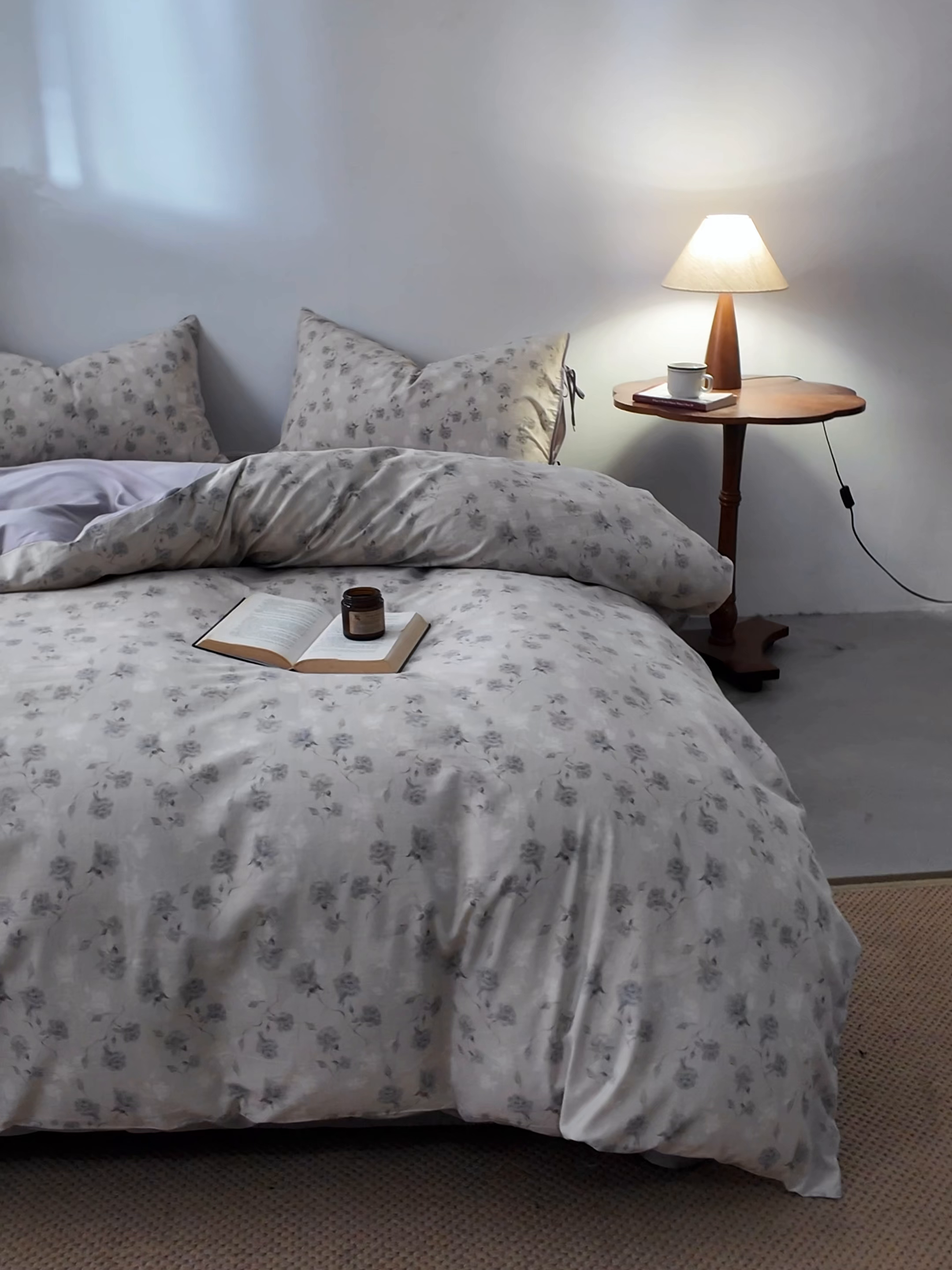 91家纺网 家纺一手货源 找家纺 若未家居 LOVEWE HOUSE 2026春夏新款全棉纯棉棉麻色织印花套件清茉系列四件套（控价 券后不低于298） 半岛玫瑰